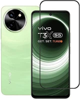 PLUGTECH Advanced Tempered Glass With Anti-Explosion 9H Hardness Edge-To-Edge Coverage Screen Guard for VIVO T3X