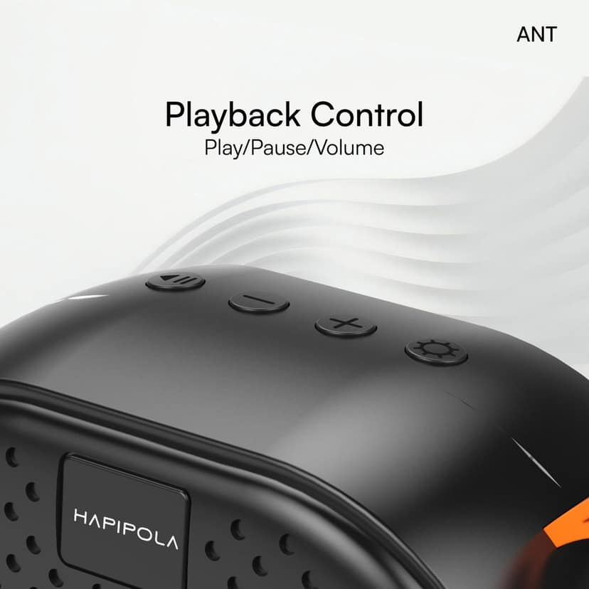 HAPIPOLA BLUETOOTH SPEAKER ANT Immersive Audio | Good Bass | Light Weight 5 hours Playback | Playback Control AUX, USB, TF Card | Upto 10m Range Hands-free calls | Micro Interface view 3