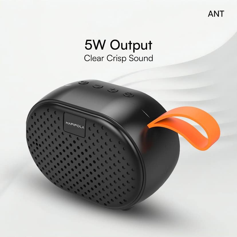 HAPIPOLA BLUETOOTH SPEAKER ANT Immersive Audio | Good Bass | Light Weight 5 hours Playback | Playback Control AUX, USB, TF Card | Upto 10m Range Hands-free calls | Micro Interface view 4