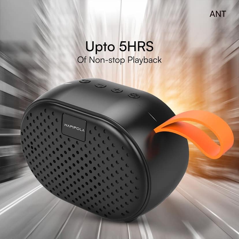 HAPIPOLA BLUETOOTH SPEAKER ANT Immersive Audio | Good Bass | Light Weight 5 hours Playback | Playback Control AUX, USB, TF Card | Upto 10m Range Hands-free calls | Micro Interface view 6