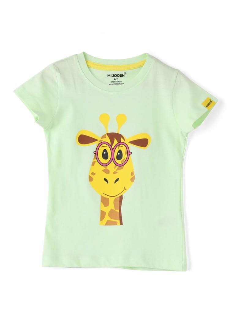 Girls T-Shirt Patina Green / Bright Rose Pink, Soft Cotton, Ages 2-6 (2pcs pack) view 3