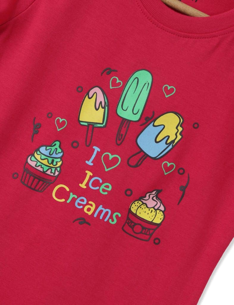 Girls T-Shirt Patina Green / Bright Rose Pink, Soft Cotton, Ages 2-6 (2pcs pack) view 6