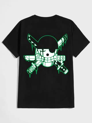 SCOTT FINCHER Men's One Piece Anime T-Shirt, Roronoa Zoro T-Shirt, Japanese Anime Shirt, Manga Shirt, Gift for Anime Fans : AA(HSR)BLACK_136