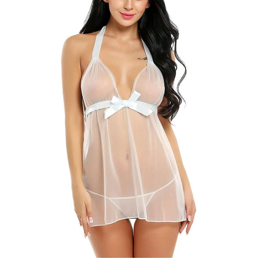Net Babydoll Night dress with panty view 3