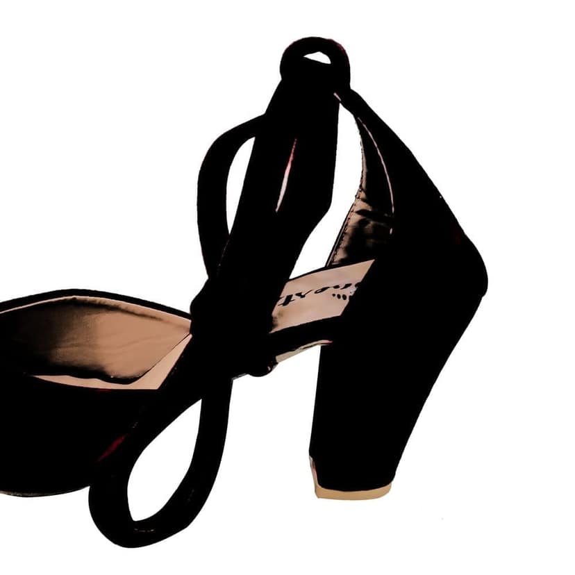 Black Suede Comfortable and Stylish Strappy Tie up Lacy High Heels | For Casual Wear, Party and Formal Wear Occasions 3 Inches Heel | For Women & Girls view 7