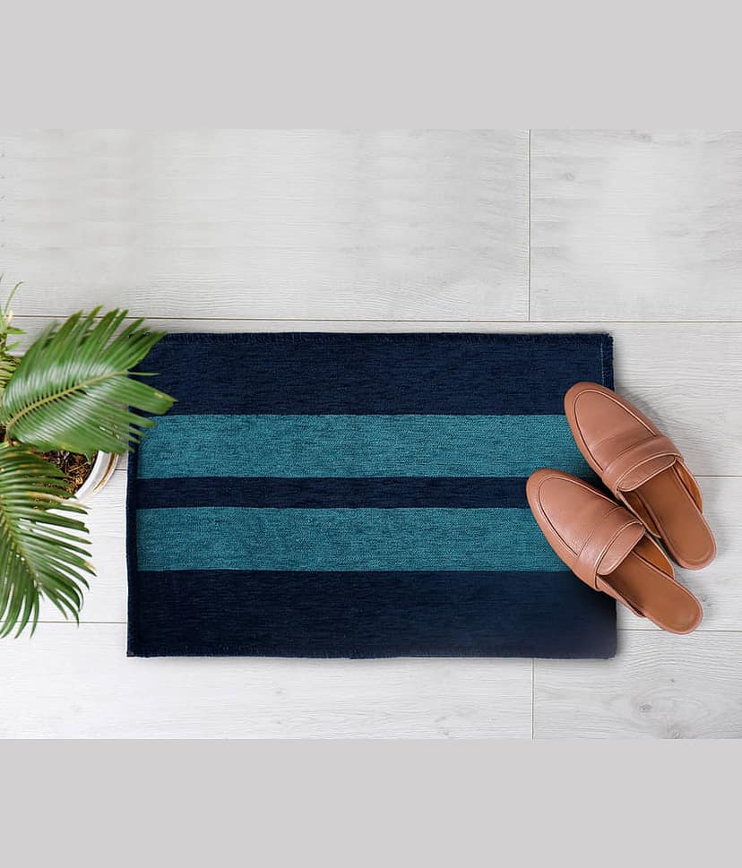 FURNISHING HUT - Anti-skid Schenelle Door Mat ( 60 X 40 cm ) Single - Blue