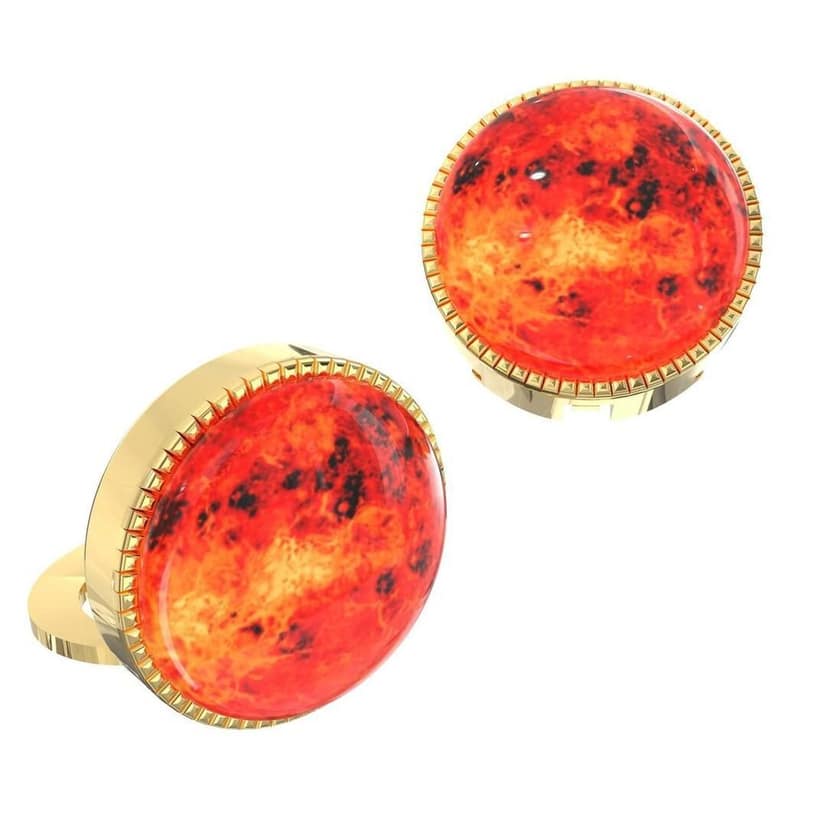 The Smart Buttons - Shirt Button Cover Cufflinks for Men - Sun Rays Design Pattern view 8