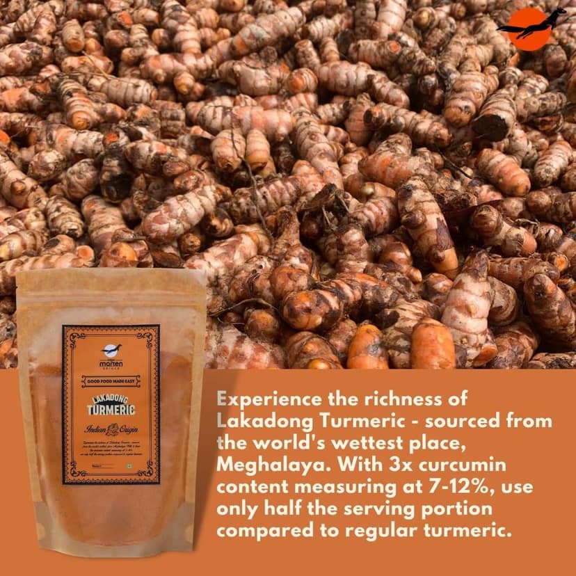 Nilgiri Marten Lakadong Turmeric (Haldi Powder), 7-12% Curcumin, Meghalaya view 3