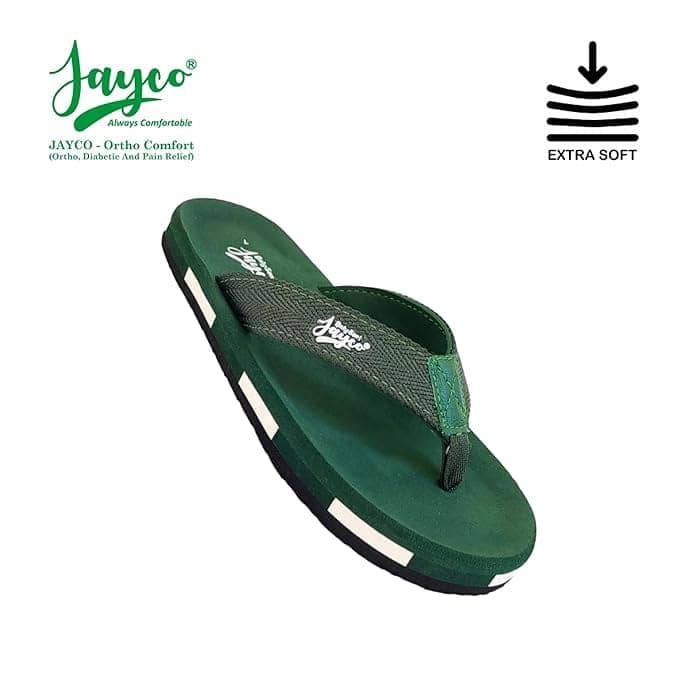 Jayco Cushioned comfort slippers for men | oversize look | slip-resistant | Soft insole | pain relief | Rubber outsole | stylish design | indoor and outdoor flip flop view 5