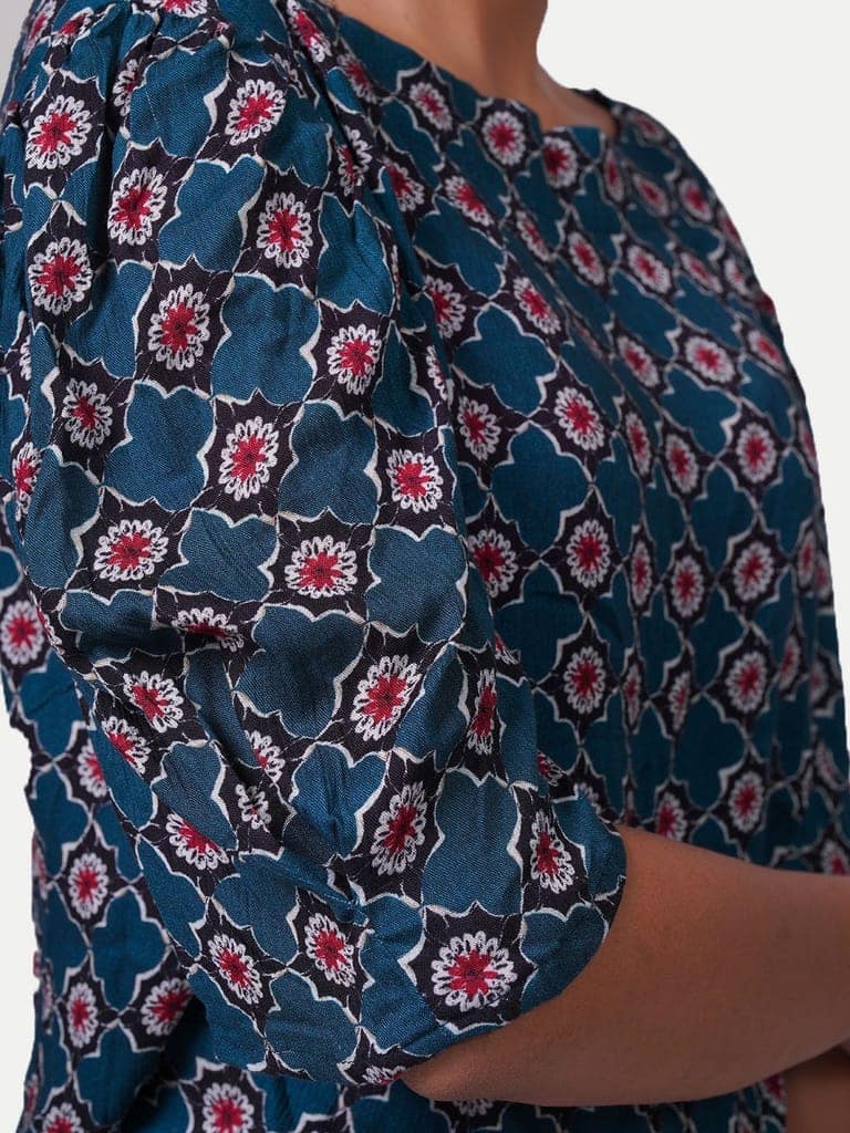 Women Dark Grey Printed Blouse view 4