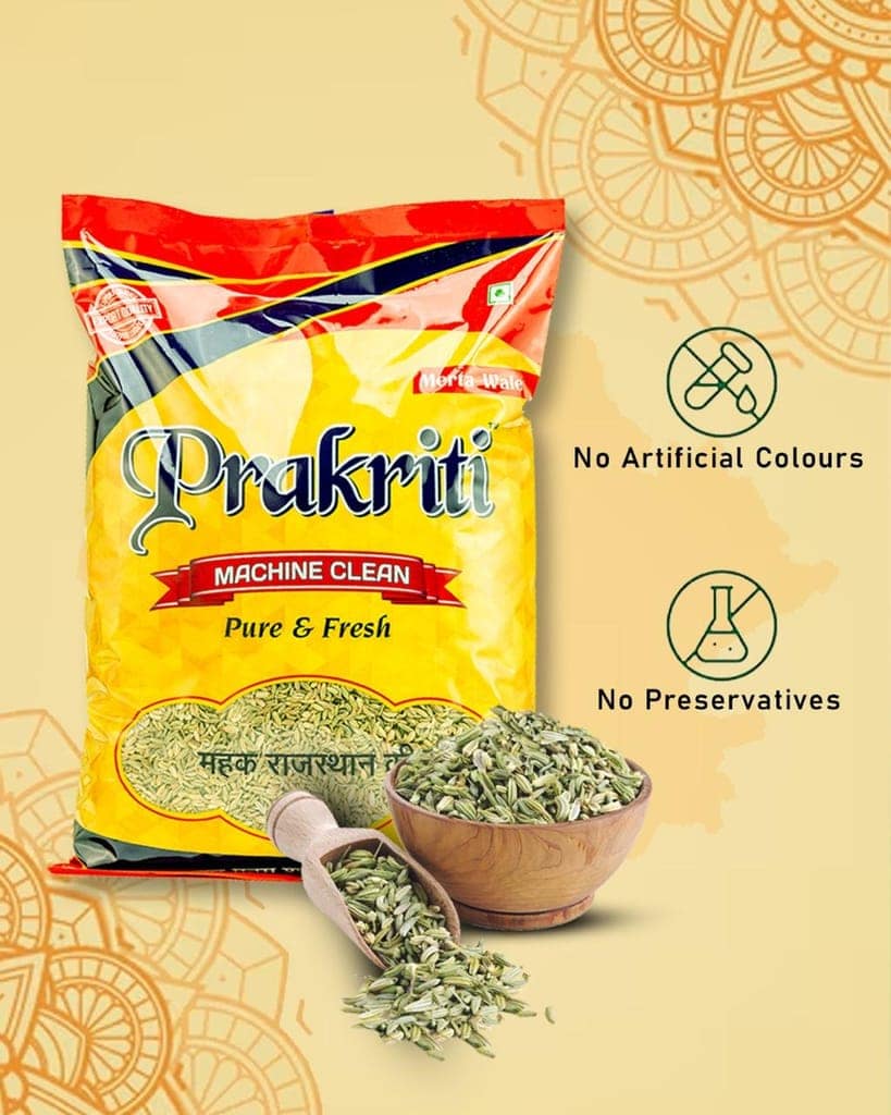 Prakriti Premium Saunf (Fennel seed) whole I No added colours & flavours I Variyali | Perumjeerakam Spices I Sombu I Natural & 100% Pure I Pack of 1, 100 gram view 5