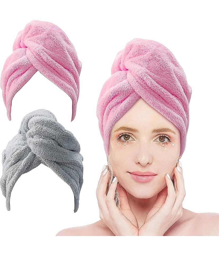 Midastra Multicolor Hair Towel Wrap ( Pack of 2 )