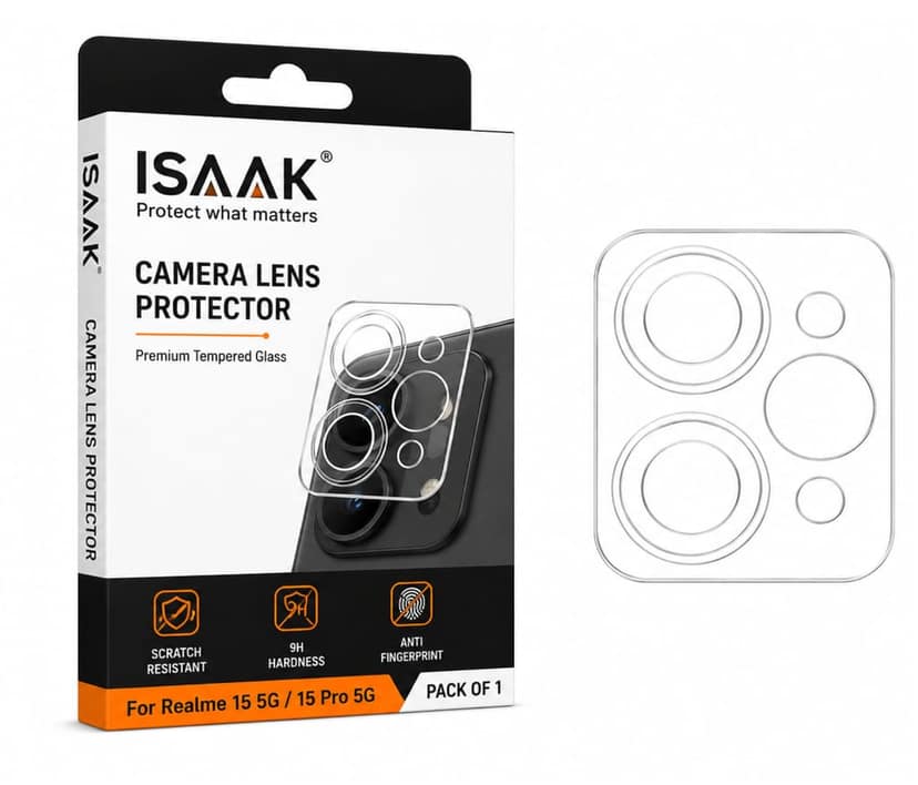 ISAAK Back Camera Lens Protector compatible for Realme 15 5G|Realme 15 Pro 5G (Pack of 1)