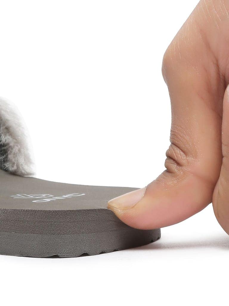 ONYC SuperComfy Kids Slippers for Girls - Grey Fur Sliders view 7