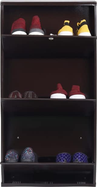 Wall Mounted Metal Shoe Rack – Space-Saving and Stylish Shoe Storage Solution Metal Shoe Rack (Brown, 3 Shelves, DIY(Do-It-Yourself))