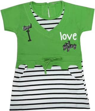 Zadmus Baby Girls 100% Cotton Frocks ( Green )