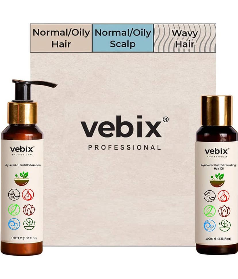 VebixProfessional Customised Regimen HairCare -2 Ayurvedic Product Kit -For Normal/Oily Hair for HairFallControl- AntiHairFall Neem Oil &Lotus AntiHairfall Shampoo