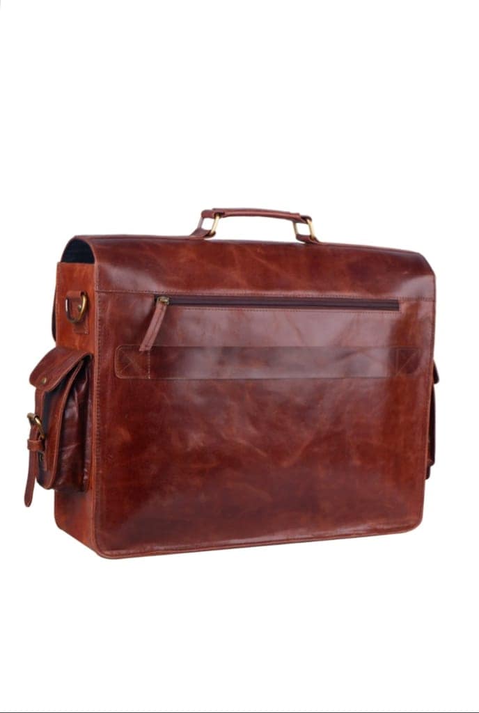 Ganpati Enterprise Handcrafted Leather Laptop Messenger Bag for Office view 4