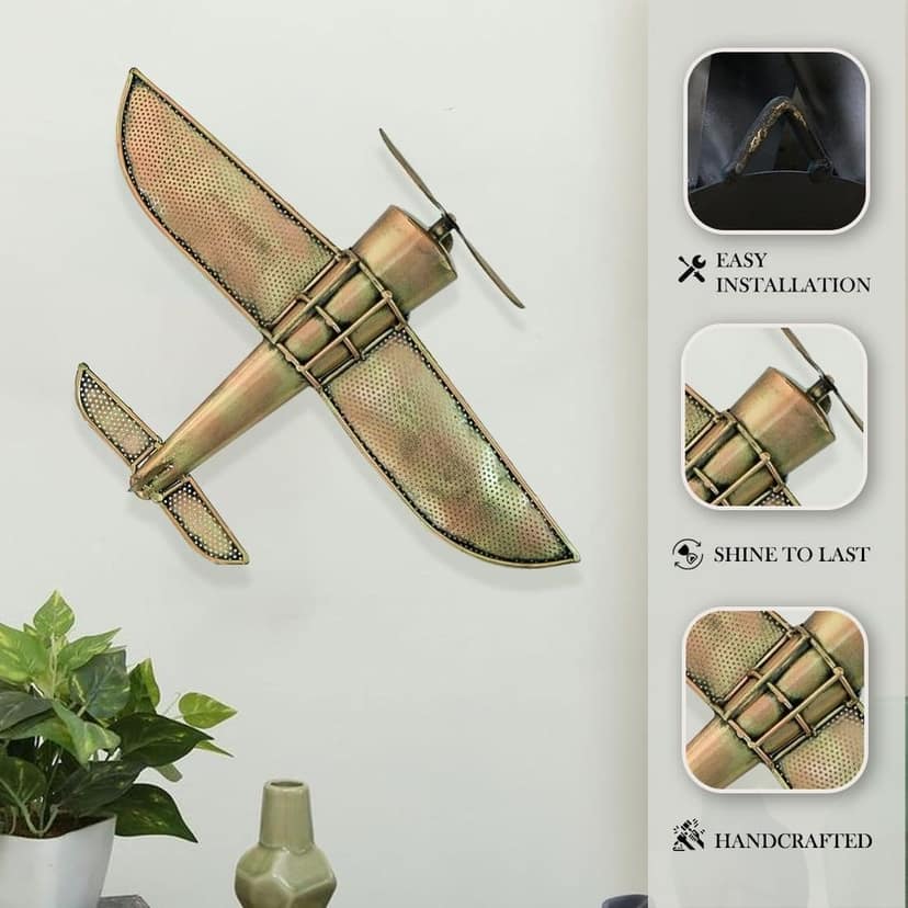 Tabassum Bandnani Handicrafts - Metal Airplane Wall or Table Top Home Decorative Showpiece - Pack of 1 view 2