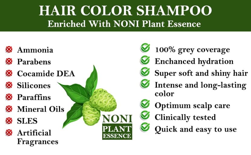 Siso Premium Noni Black Hair colour shampoo 20g Pack of 6 | Ammonia Free hair color for women view 5