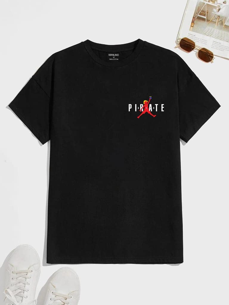 SCOTT FINCHER Men's One Piece Anime T-Shirt Luffy Graphic Tee Shirt Cotton Short Sleeve Tops : AA(HSR)BLACK_134 view 3