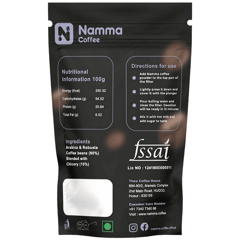 Namma Coffee - Rich Blend Filter Coffee Powder - 90% Coffee, 10% Chicory | Authentic South Indian Filter Coffee | Freshly Roasted, Strong And Aromatic view 2