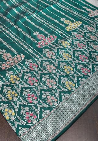 Exquisite Chandelier Design Grand kadhuwa Meenakari Banarasi Silk Saree in Rama Green| SILK MARK CERTIFIED