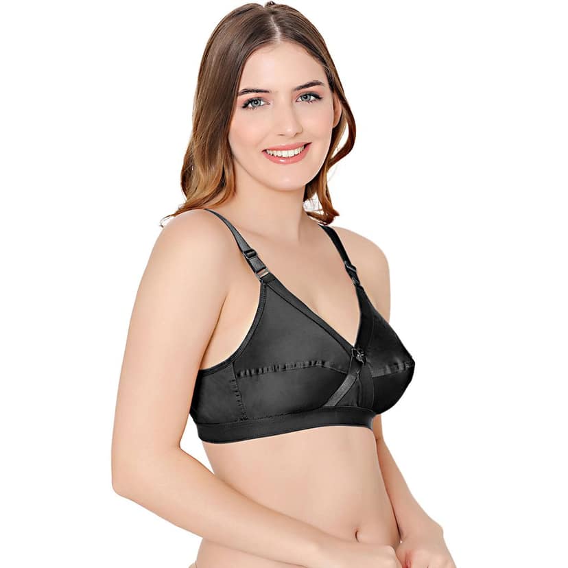 Bodycare cotton blend wirefree adjustable straps comfortable non padded bra-6591B view 3
