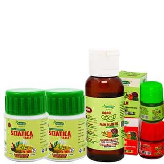 DARDGO Ayurvedic Pain Relief Blam and Sciatica Tabletes and Painkiller Oil for body Pain Pack of 6 (20 ML +3 SCIATICA + 2 BALM)