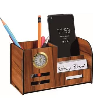 Big Boss Enterprises Pen Stand With Clock Pen Stand With Watch