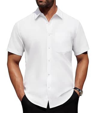 UNI VIBE Cotton Blend Slim Fit Solids Half Sleeves Men's Casual Shirt - Aqua Blue ( Pack of 1 )