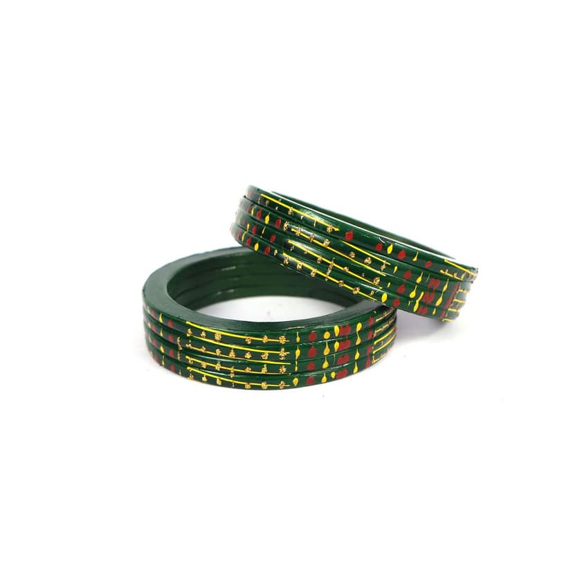 FHS Fashion Women's Beautiful Traditional Rajasthani Lac Bangles - Green view 4