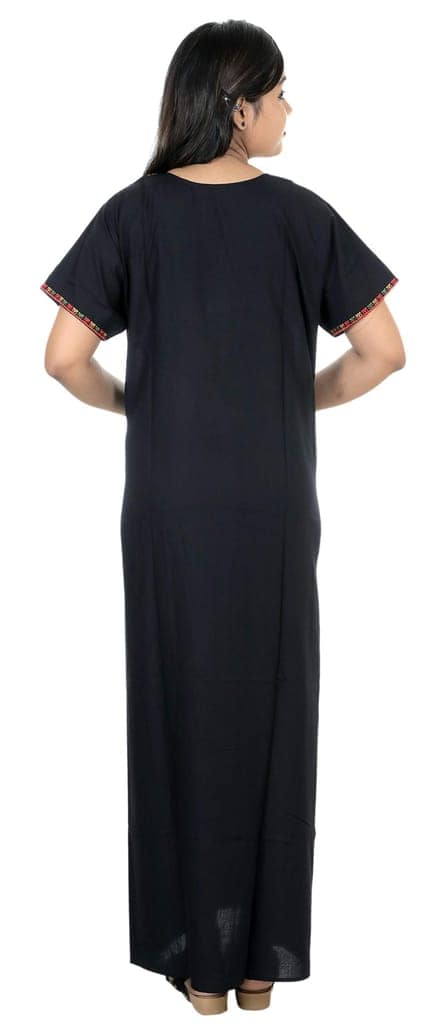 VALENCIA SLEEPWEAR Dimond Shap Embroidery Gown Maxi Nightwear Nighty Lizzy Bizzy Soft Fabric view 4