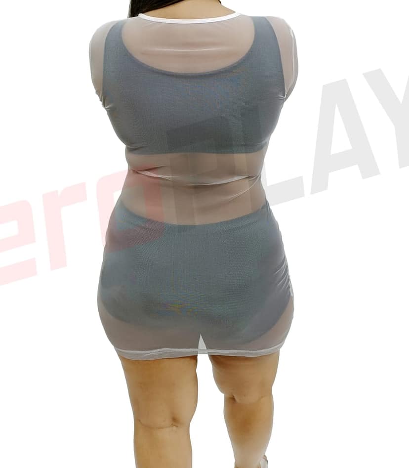 Casual, Club and Beach Wear See Through White Fitted Mini Bodycon view 3