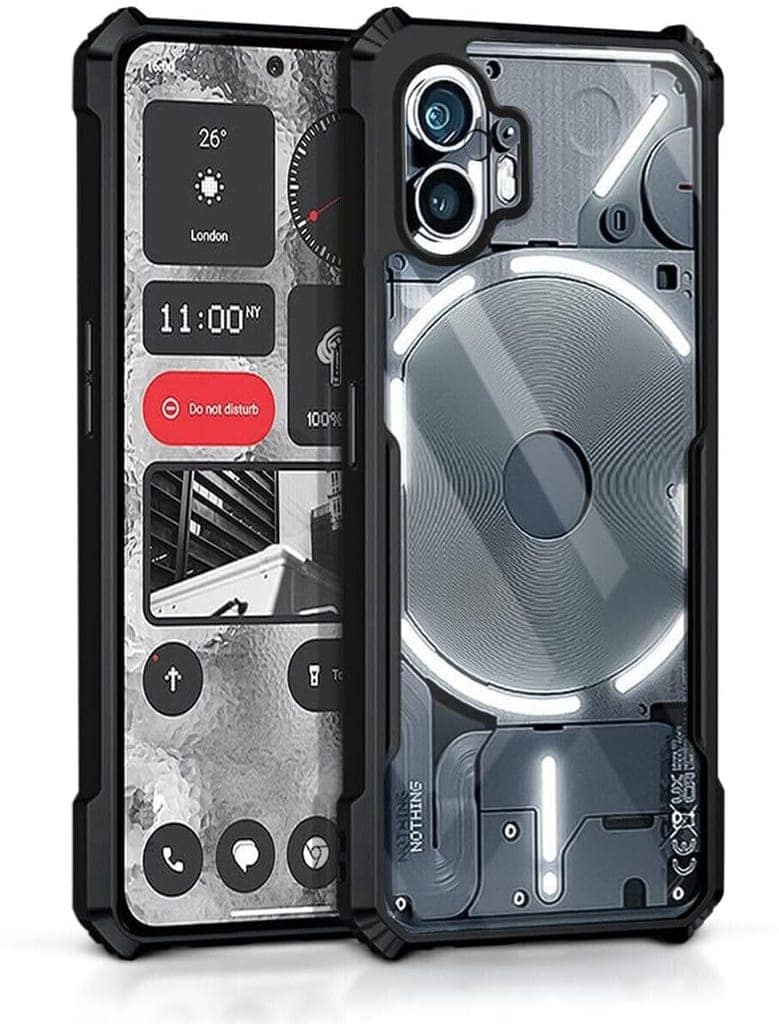 PLUGTECH Slim Shockproof Case | Matte Black Soft | Drop Protection | Precise Cutouts | Premium Mobile Cover for CMF by Nothing Phone 1