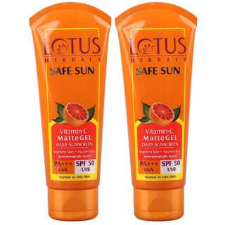 Lotus Herbals Safe Sun Vitamin C Matte Gel Daily Sunscreen Spf 50 Pa+++ Paraben Free 75G ( Pack Of 2 )