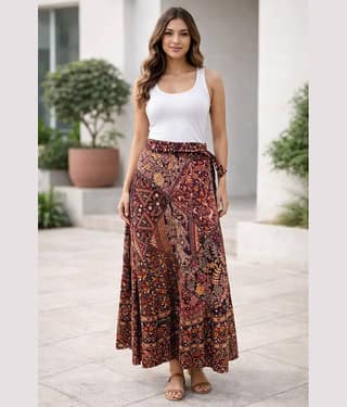 Frion Kandy Multi Color Cotton Women's Wrap Skirt ( Pack of 1 )