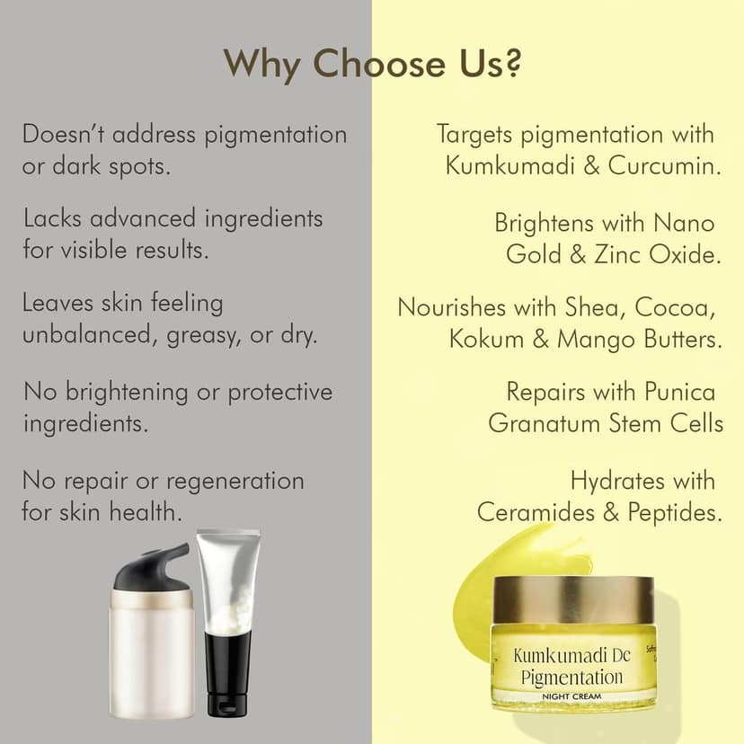 VEDICDERM Kumkumadi De-Pigmentation Night Cream 50g | Goodness of Saffron & Ceramides | Reduces Pigmentation, Dark Spots & Melasma | Evens Skin Tone & Enhances Radiance | Sulfate & Paraben Free view 3