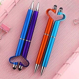3 in 1 Ballpoint Pen with Mobile Stand Holder, Writing Pen, Stylus Pen for Touchscreen Phones and Tablets (Set of 2 view 2