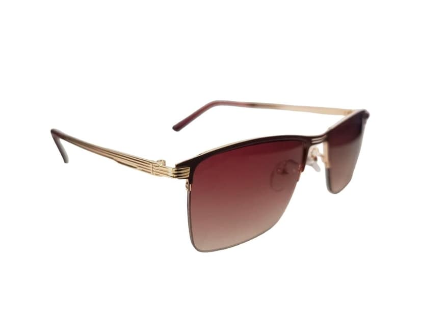 MD Style UV Protected Half Rim Rectangular Metal Frame Sunglasses/Men - Women Fashion Sunglasses view 3
