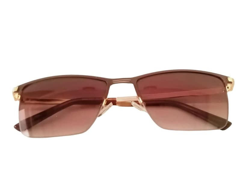 MD Style UV Protected Half Rim Rectangular Metal Frame Sunglasses/Men - Women Fashion Sunglasses view 4