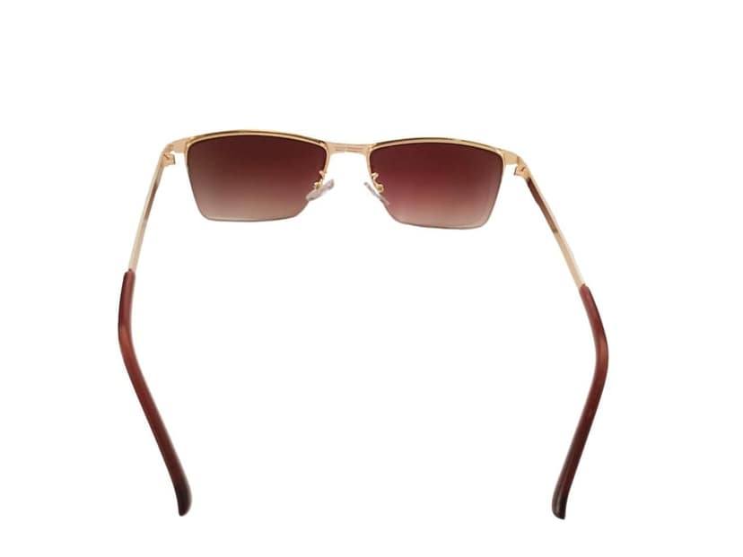 MD Style UV Protected Half Rim Rectangular Metal Frame Sunglasses/Men - Women Fashion Sunglasses view 6