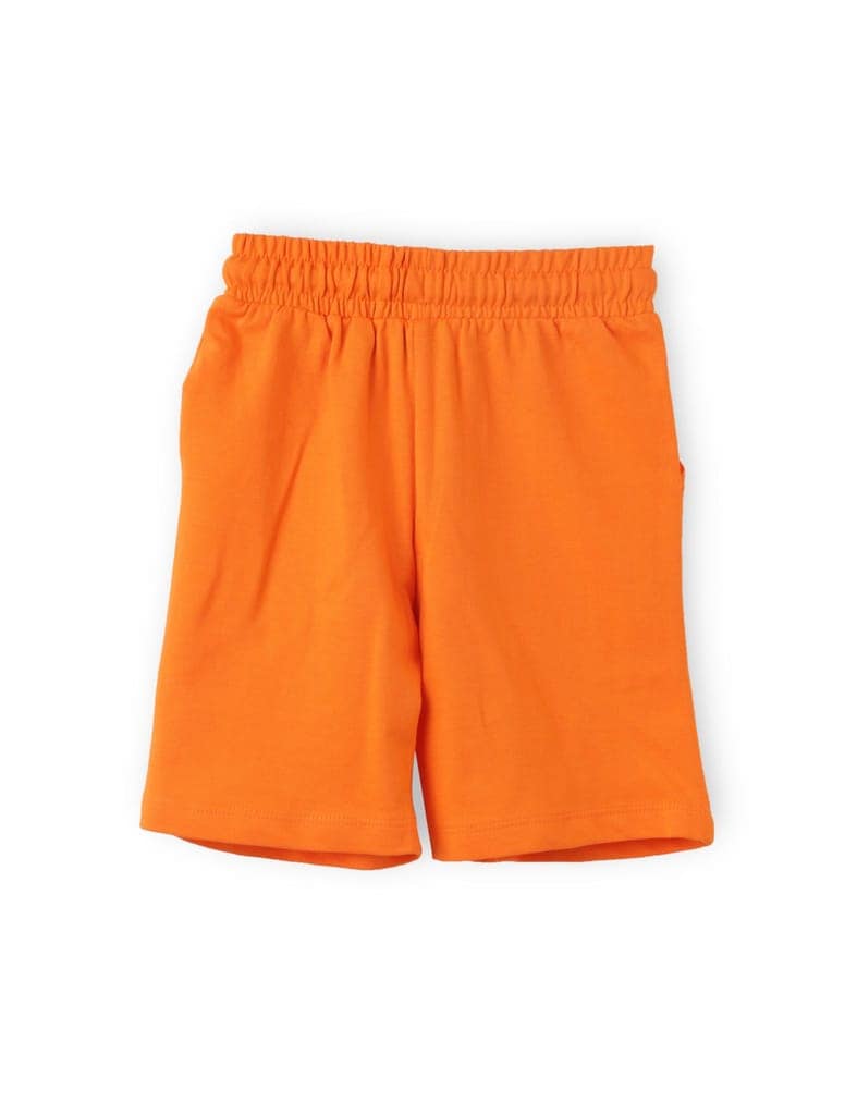 Boys Shorts Cotton French Terry Scarlet Ibis Orange Baby Penguin view 4