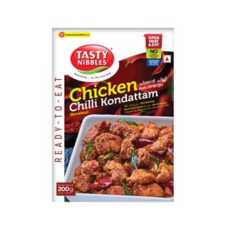 Tasty Nibbles Ready to Eat Chicken Chilli Kondattam 200g |No Added Preservatives Using Retort Technology