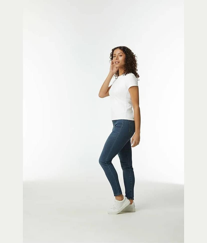 Gildan Women Cotton Solid Regular Fit Round Neck T-Shirt ( Multicolor 1 ) view 4