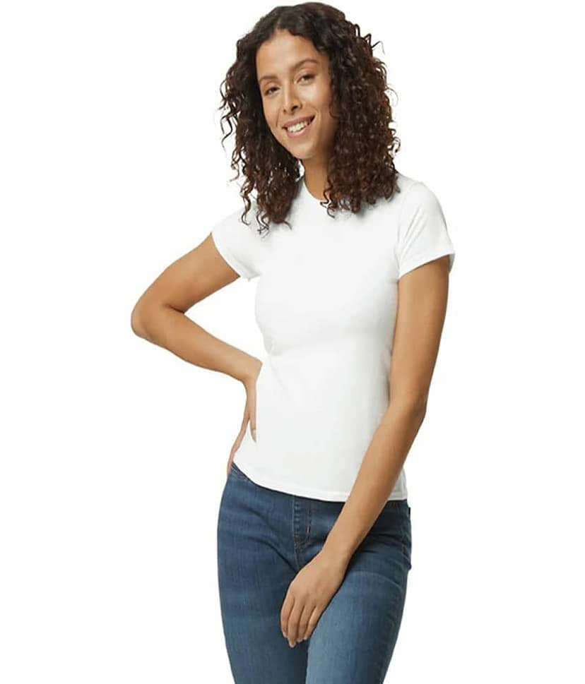 Gildan Women Cotton Solid Regular Fit Round Neck T-Shirt ( Multicolor 1 ) view 5