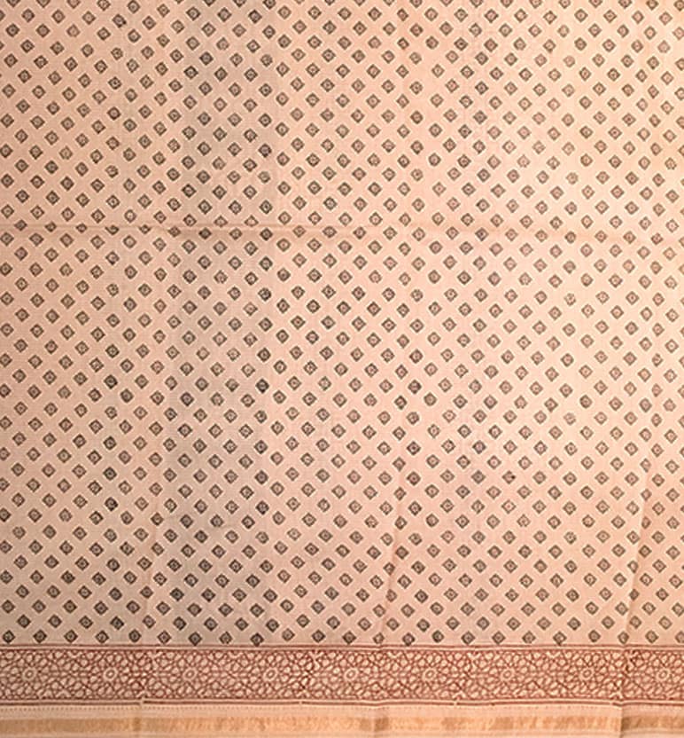Bagh Print Maheshwari Cotton-Silk Saree – Hand Block Printed view 5