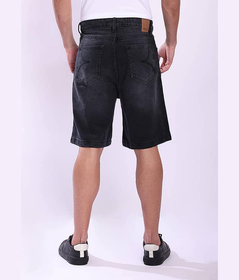 Bene Kleed Charcoal Cotton Men's Denim Shorts ( Pack of 1 ) view 5