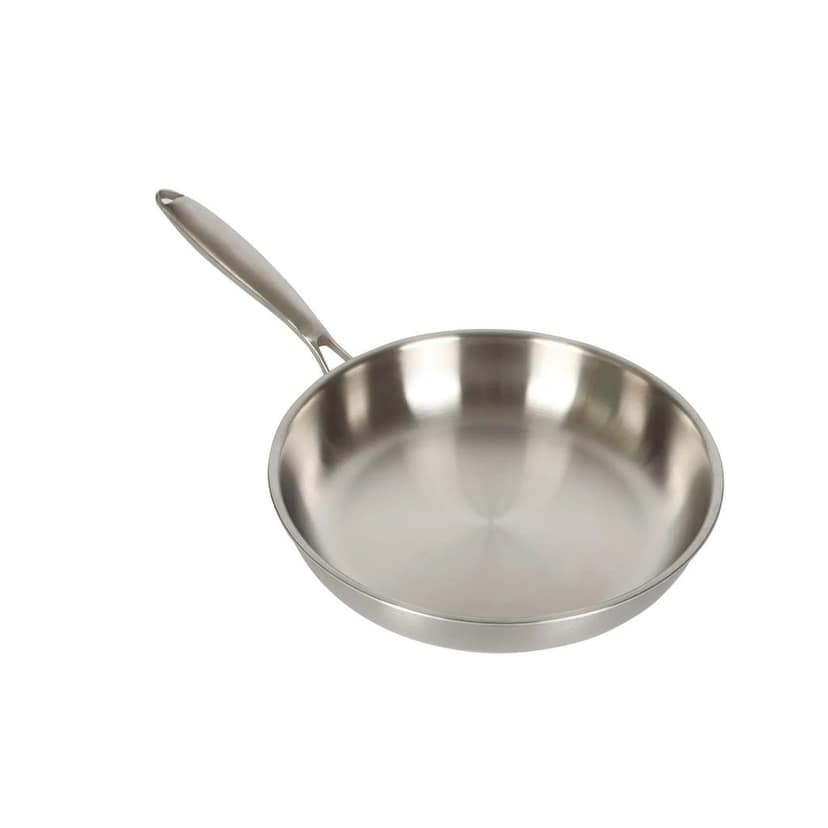 VEC Triply Stainless Steel Fry Pan with Lid Dia 24CM Tri-Ply Cookware Gas Electric and Induction Stove Friendly (Size 22cm, Capacity 1 L,Thickness 2.5mm) view 2