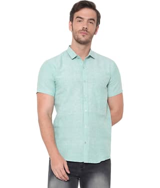 Latest Chikan - Green Cotton Blend Regular Fit Men's Casual Shirt (Pack of 1)